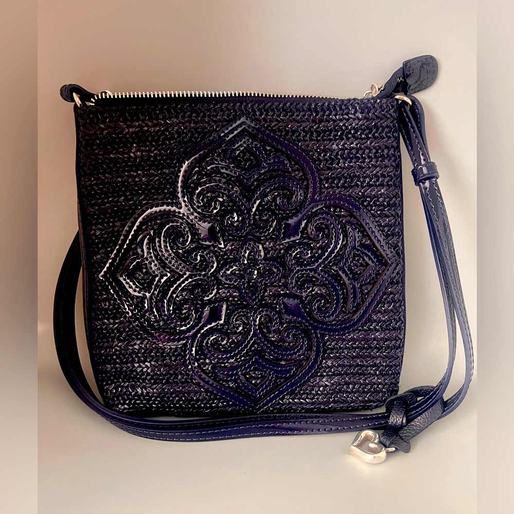Brighton Blue Straw Shoulder Tote Casablanca Raffia